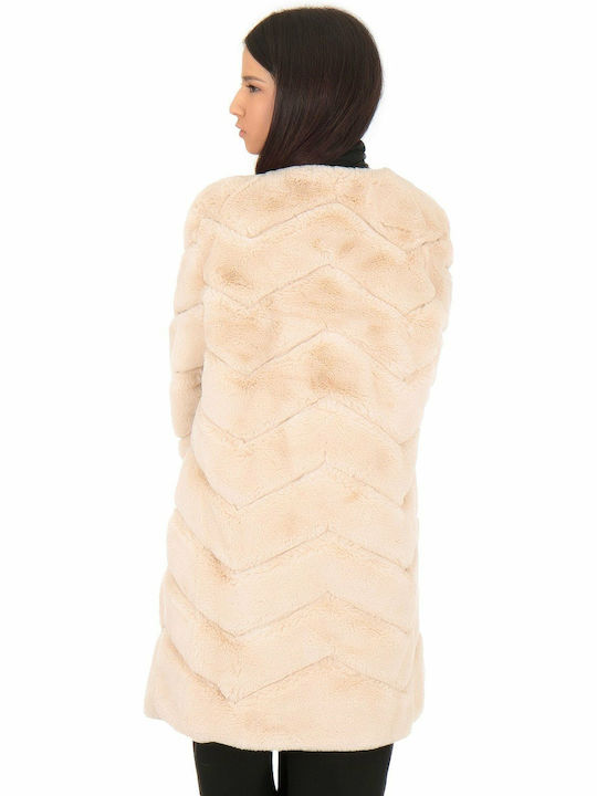 Frauen Pelz Beige