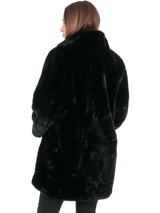 Frauen Pelz Schwarz FUR-1800 (BLK)