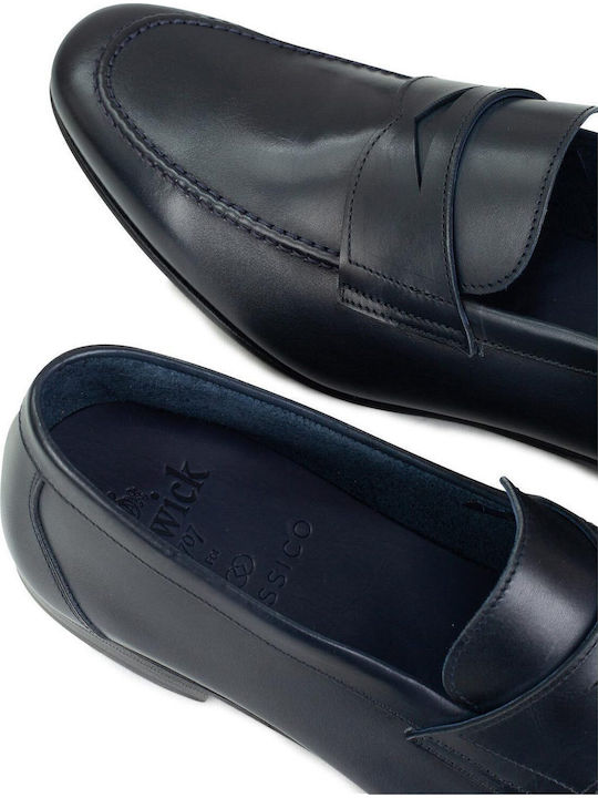 Men's Leather Moccasins Blue