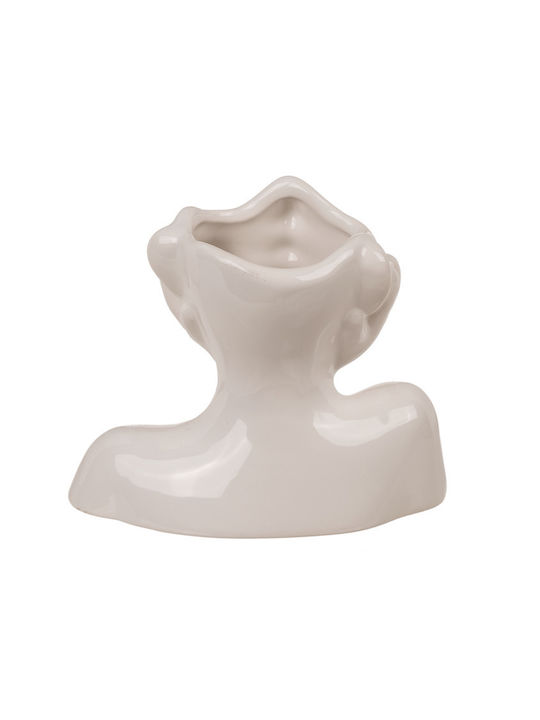 Out of the Blue Vază Decorativă Ceramică Face Albă 14x7xÎ14cm