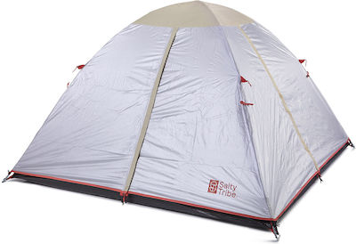 Salty Tribe Sky View Dome 3 Camping Tent Igloo White with Double Cloth 3 Seasons for 3 People 205x205x125cm