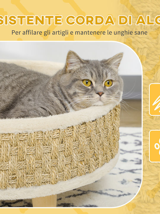 Pawhut Elevated Dog Bed Beige 48x48cm