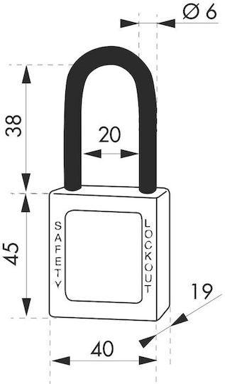 Thirard Plastic Lăcăt Prelungit cu cheie 40mm 1buc