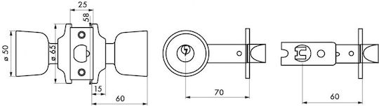Thirard Knob Lock Silver