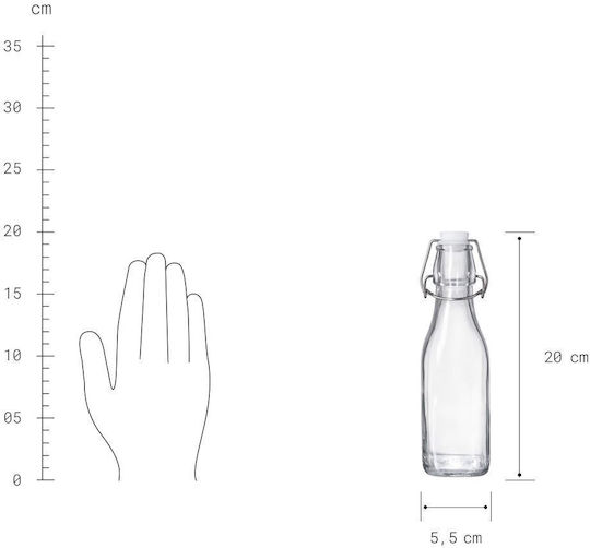 Butlers Bottle Water Glass with Clip Transparent 250ml