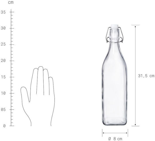 Butlers Μπουκάλι Νερού Γυάλινο με Κλιπ Διάφανο 1000ml