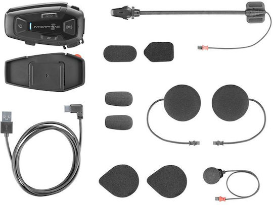 Interphone U-COM 8R Ενδοεπικοινωνία Μονή για Κράνος Μηχανής με Bluetooth