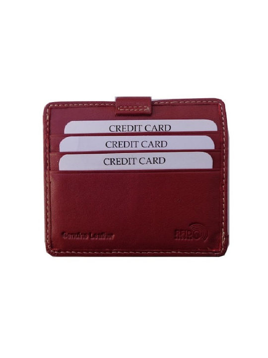 Luxus Men's Leather Card Wallet Red