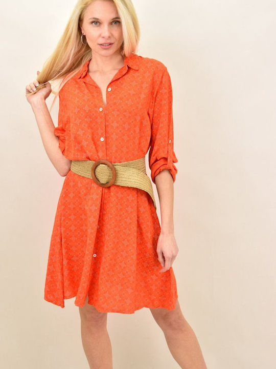 Potre Mini Shirt Dress Dress Orange