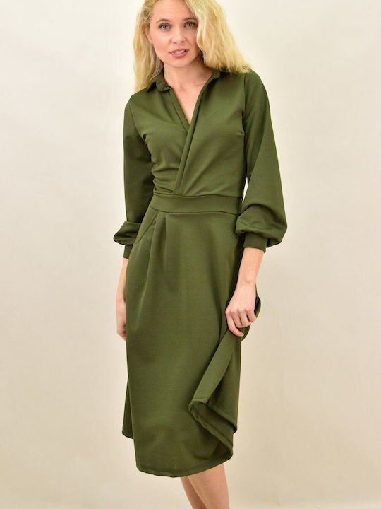 Potre Midi Dress Wrap Khaki