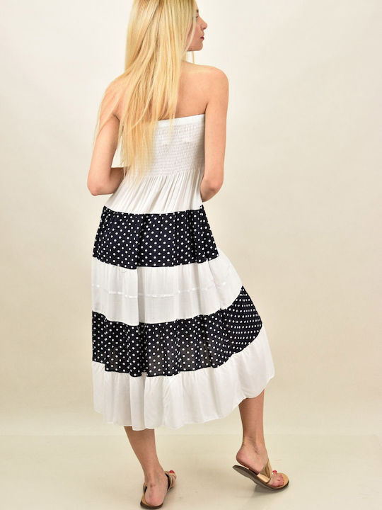 Sommer Midi Kleid Weiß