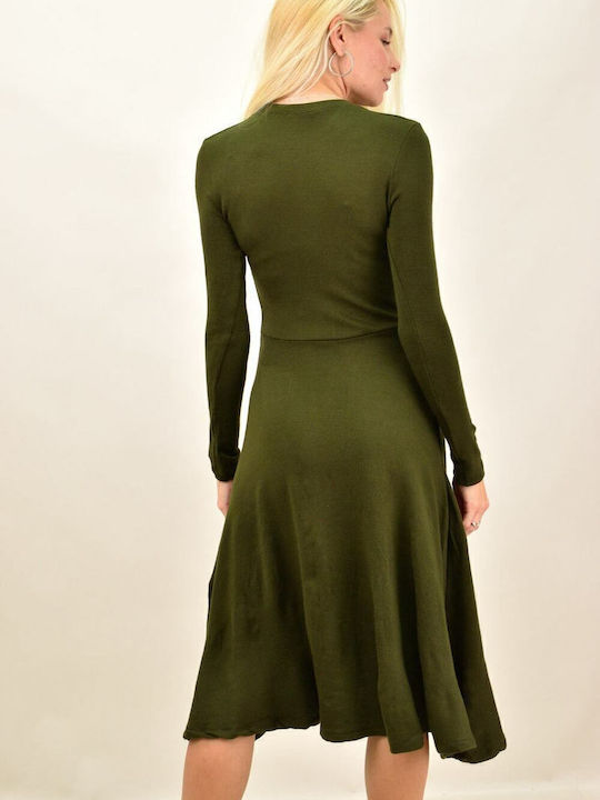 Midi Shirt Dress Khaki