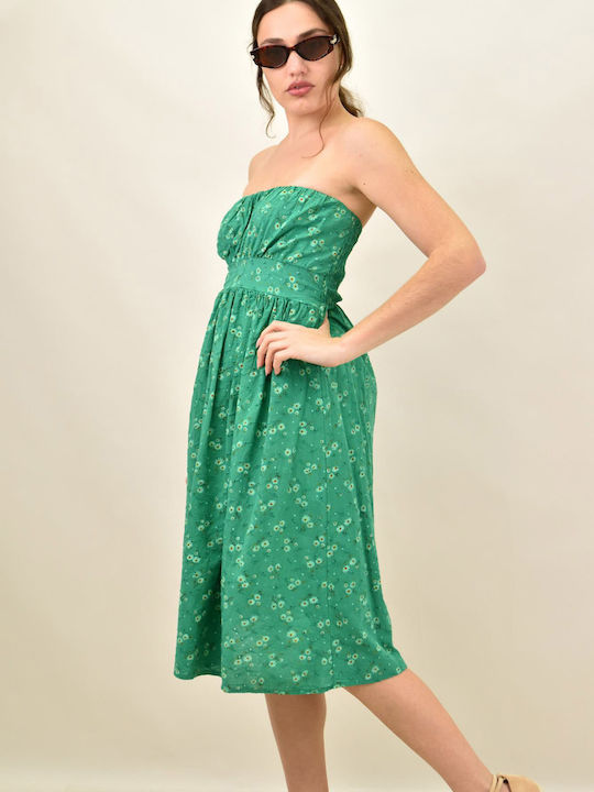 Sommer Midi Damenkleid Grün