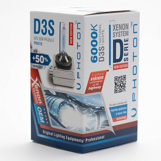 Photon Лампи Автомобила & Мотоциклета D3S Ксенон 6000К Хладно бяло 12V 35W 1бр