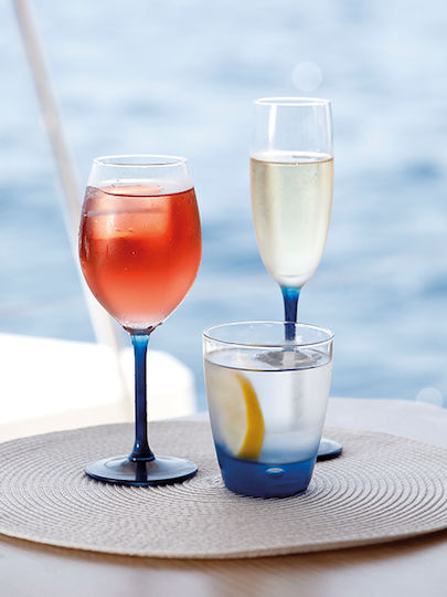 Marine Business Set of Glasses for White Wine made of Plastic Stemmed 6pcs