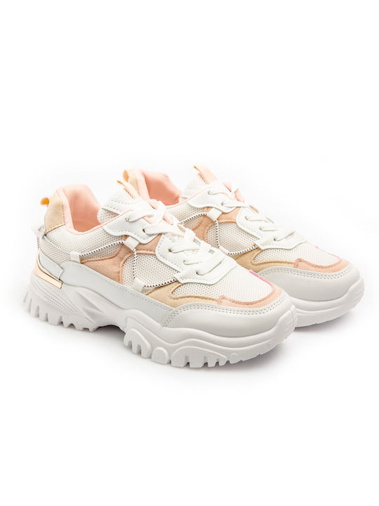 Malesa Chunky Sneakers White / Pink