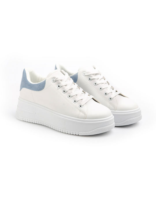 Malesa Flatforms Sneakers White / Blue