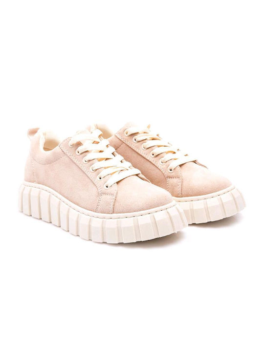 Malesa Damen Flatforms Sneakers Rosa