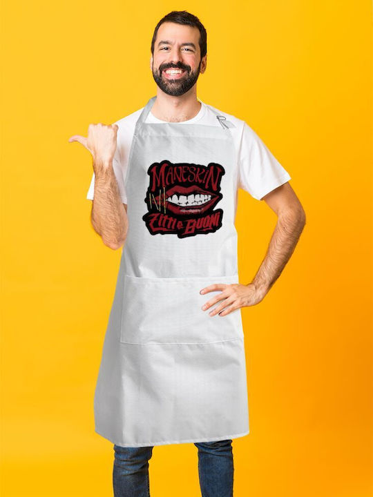 Koupakoupa Αδιάβροχη Ποδιά Κουζίνας Λευκή KP_17484_APRON-BBQ-ADULT