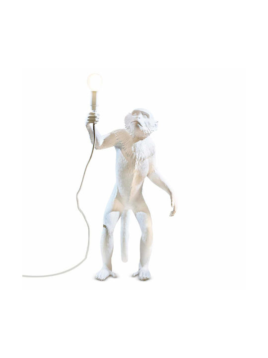 Seletti Monkey Dekorative Lampe Abbildung mit Fassung für E14 Lampe Weiß