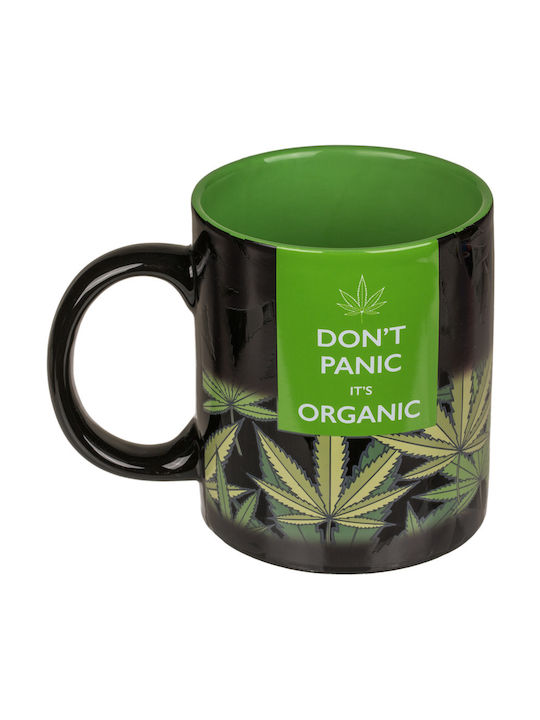 Out of the Blue Don't Panic It's Organic Ceramic Mug Black 320ml