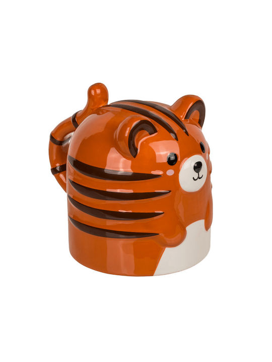 Out of the Blue Tiger Mug Ceramic Orange