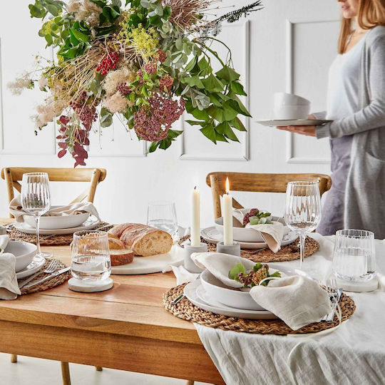 Butlers Native Πιάτο Ζυμαρικών Κεραμικό Λευκό με Διάμετρο 21.5cm