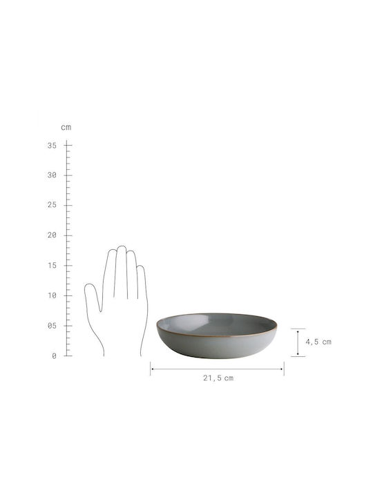 Butlers Native Plate Pasta Ceramic Gray with Diameter 21.5cm