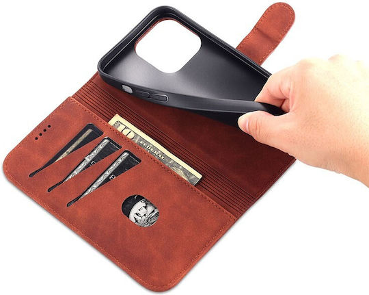 AZNS Wallet Δερματίνης Καφέ (iPhone 14 Pro)