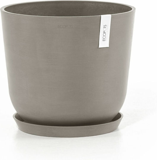 Ecopots Oslo Pot Plastic Taupe 35x35x30.5cm.