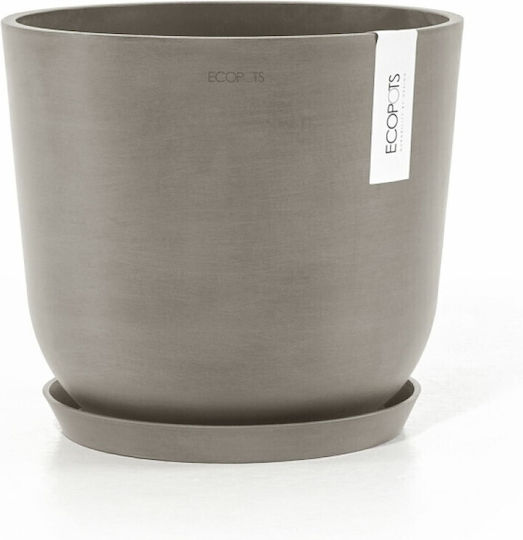 Ecopots Oslo Pot Plastic Taupe 25x25x21.8cm.