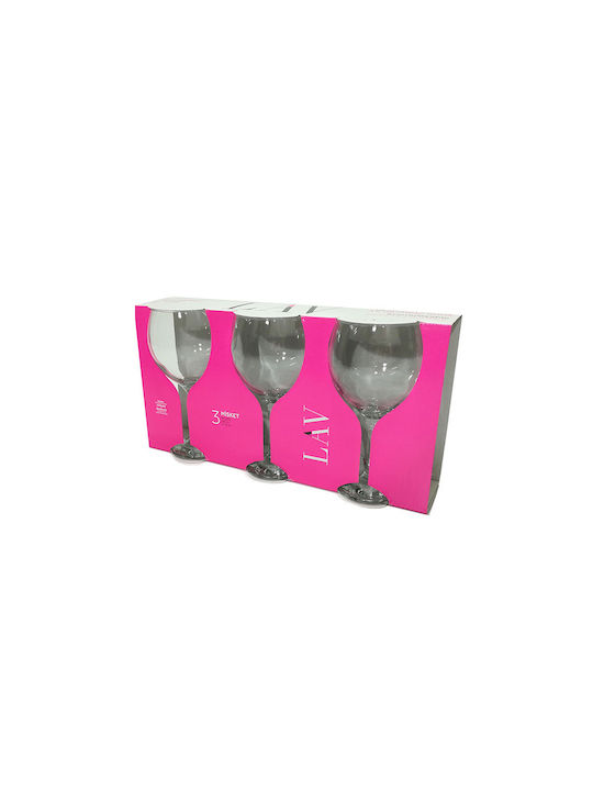 General Trade Set of Glasses for Red Wine made of Glass Stemmed 645ml 3pcs