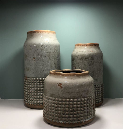 keleman Βάζο Κεραμικό Γκρι Φ16.5xΥ31cm