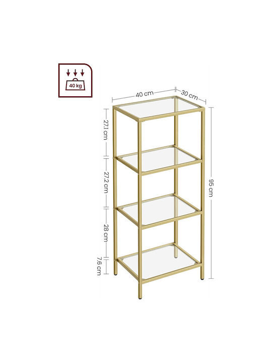 Bibliothek Gold 40x30x95cm