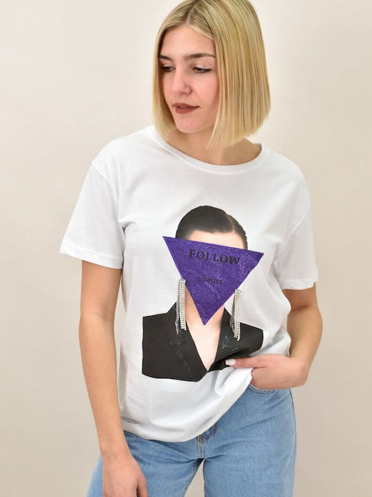 Follow Damen T-Shirt Weiß