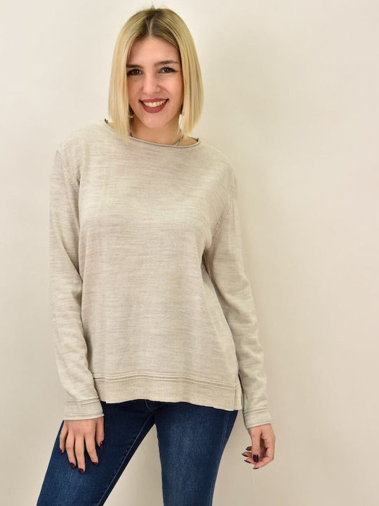 Potre Damen Langarm Pullover Beige