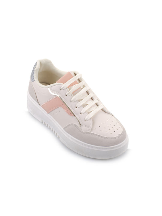 Fshoes Damen Flatforms Sneakers Beige