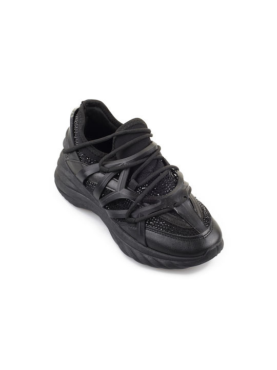 Fshoes Damen Chunky Sneakers Schwarz