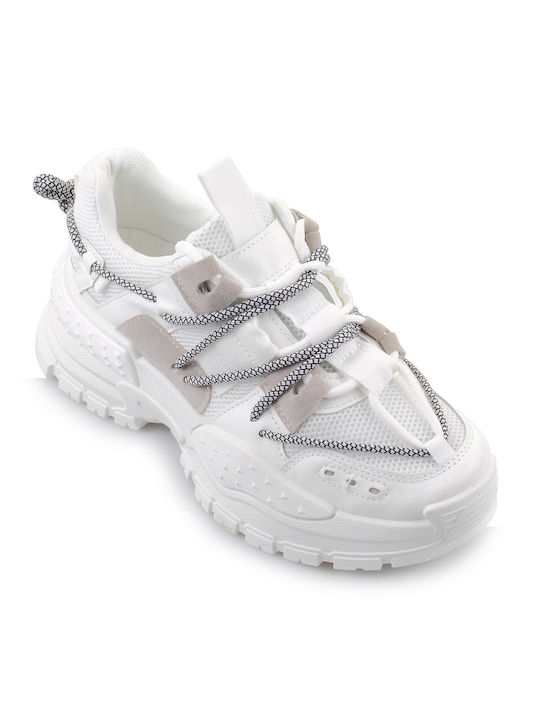 Fshoes Damen Chunky Sneakers Weiß