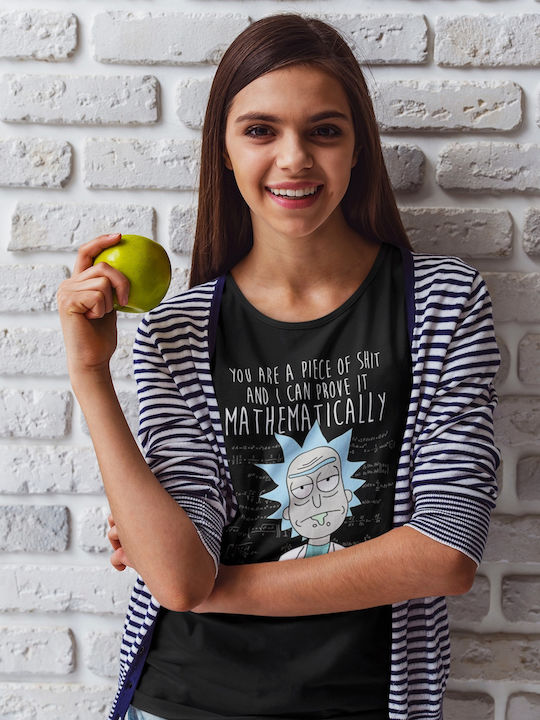Softworld Crop Circle Rick Einstein T-shirt Rick And Morty Black Cotton TSM-B126