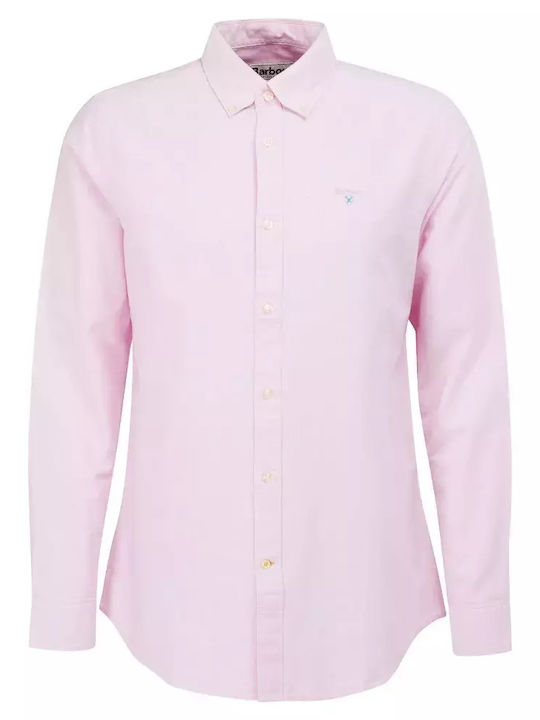 Barbour Men's Shirt Long Sleeve Cotton Pink