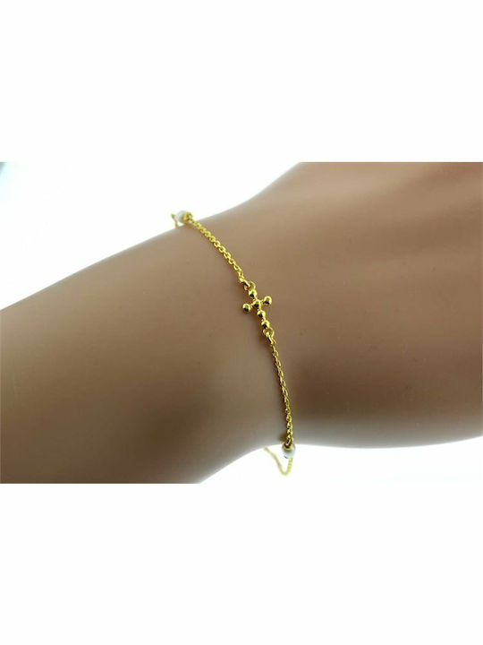 Paraxenies Bracelet Chain with Cross design made of Silver Gold Plated