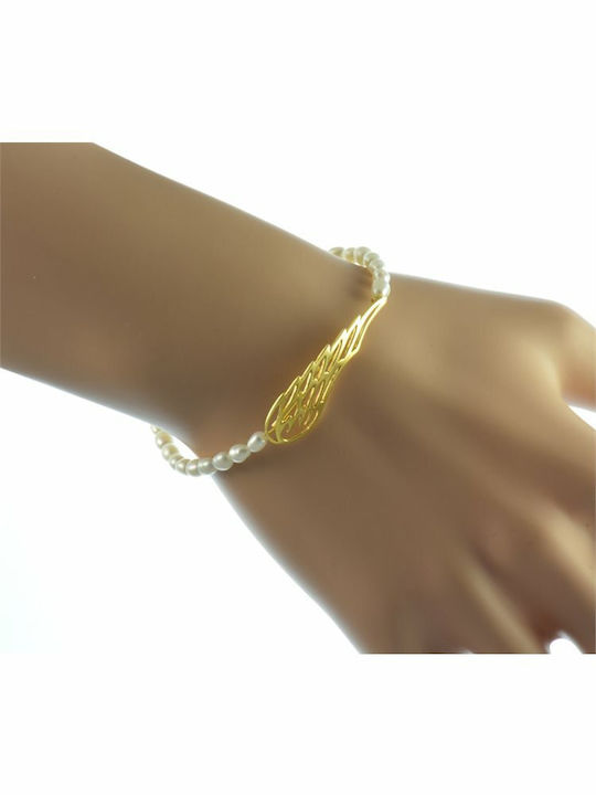 Paraxenies Bracelet made of Silver Gold Plated with Pearls