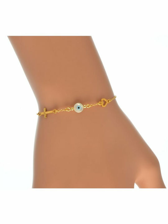 Paraxenies Bracelet Chain with Cross design made of Silver Gold Plated