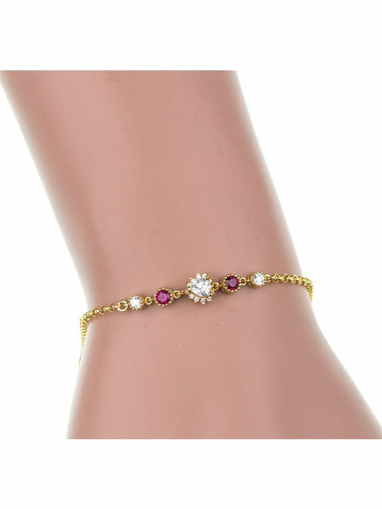 Paraxenies Bracelet Rosette made of Silver Gold Plated with Zircon