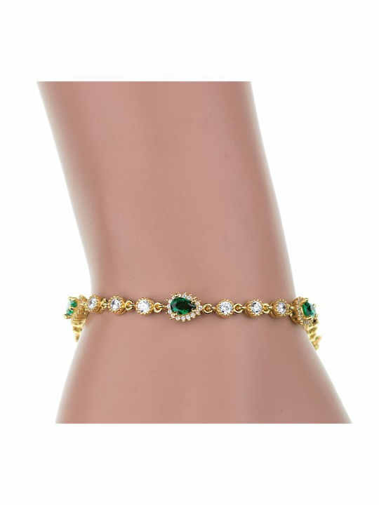 Paraxenies Bracelet Rosette made of Silver Gold Plated with Zircon