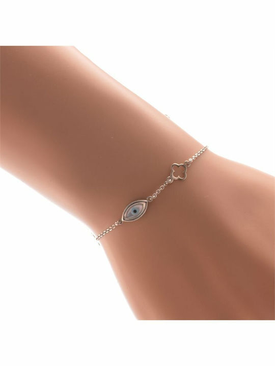 Paraxenies Damen Armband Kette mit Design Auge aus Silber