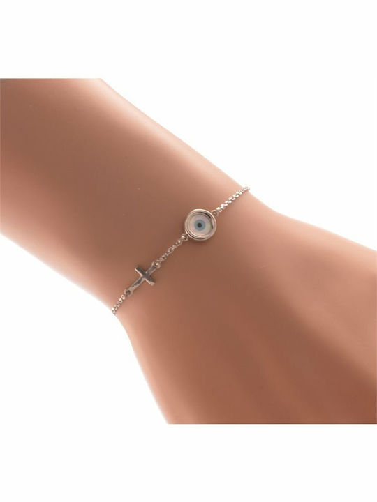 Paraxenies Damen Armband Kette mit Design Auge aus Silber