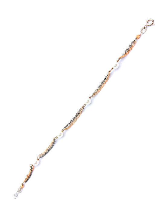 PS Silver Bracelet Chain made of Silver Gold Plated with Pearls