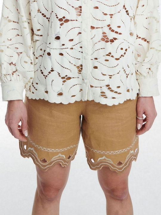 Kaftani Summer Clothes Shorts Linen 23357B - sand